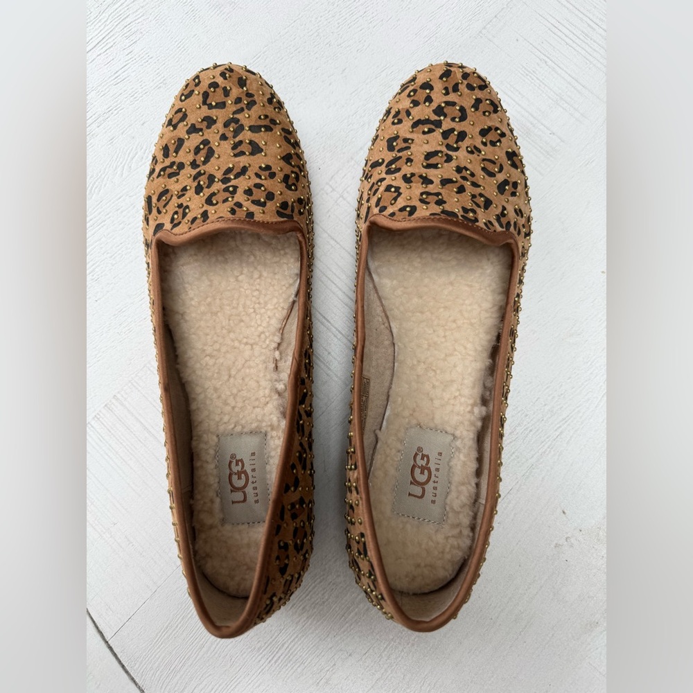 Ugg Alloway studded ballet flat leopard print siz… - image 1